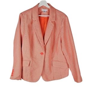 Liz Claiborne Orange White Chevron Blazer Jacket